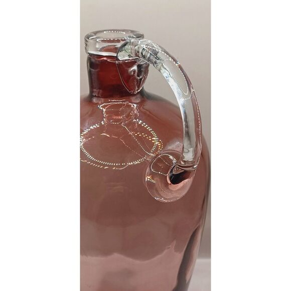 Amethyst Glass with Applied Clear Lip and Handle Hand Blown 10.5" Jug Vase - Picture 16 of 16